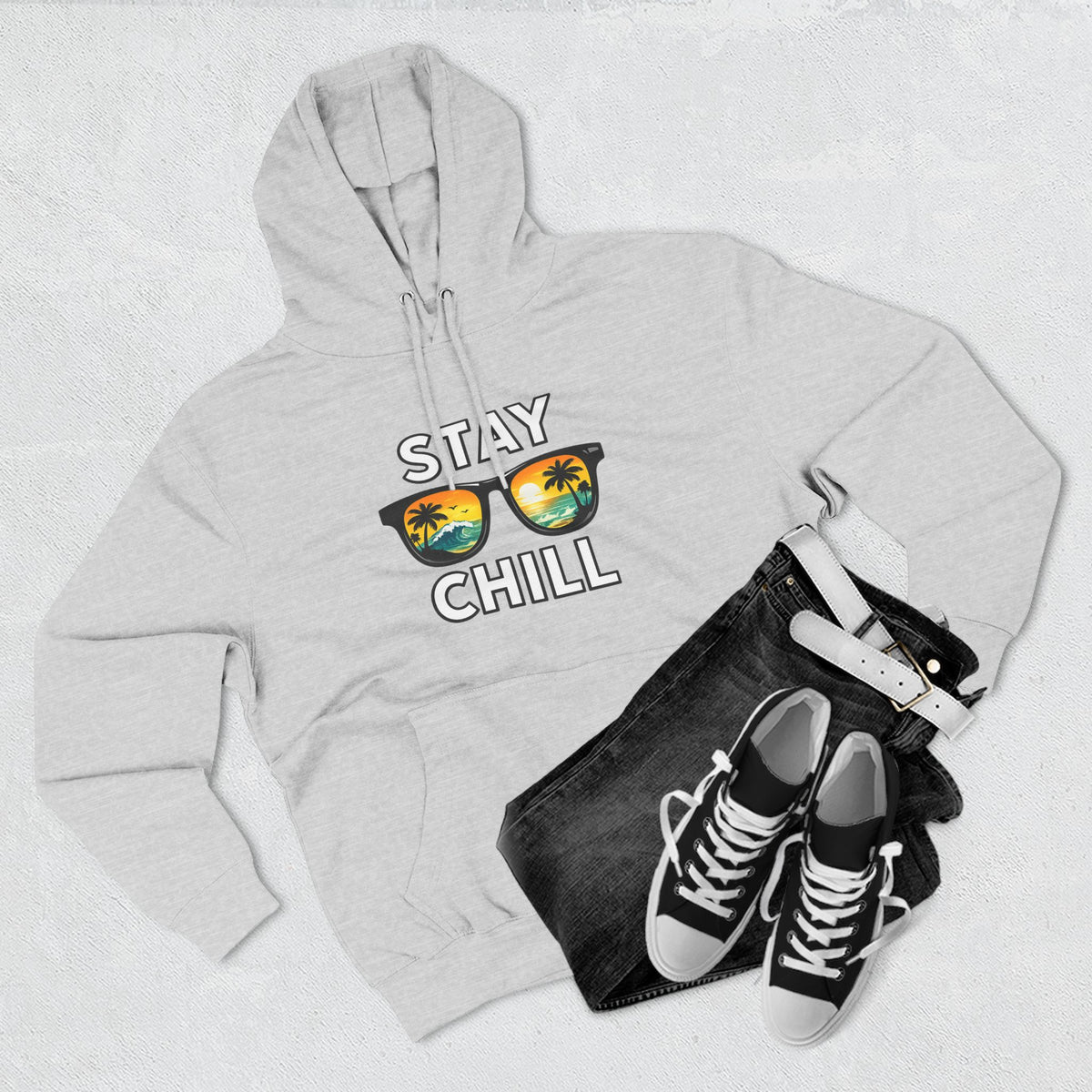 Stay Chill Sunglasses Hoodie — Casual Beach Vibe Pullover