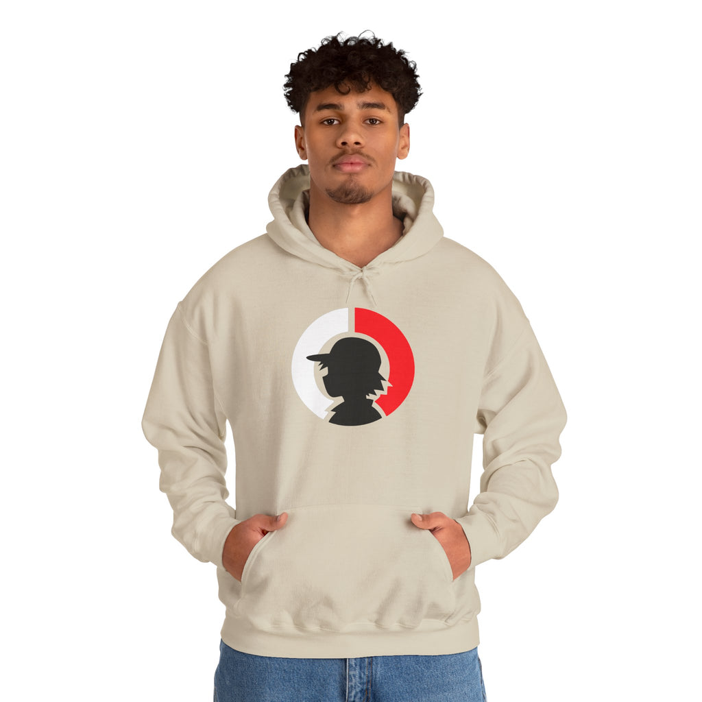 Detective Silhouette Hoodie – Minimal Red Moon Mystery Graphic