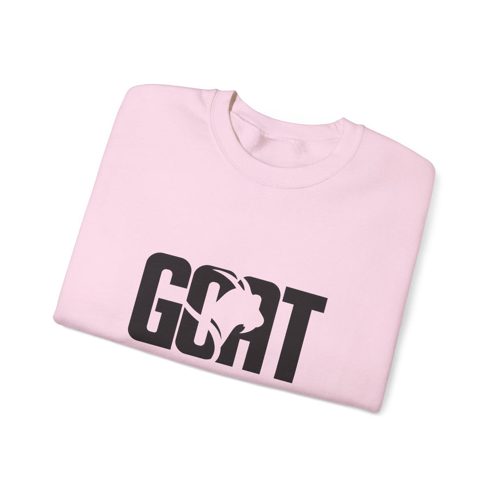 GOAT Graphic Sweatshirt — Athletic "GOAT" Logo Crewneck for Sports Fans