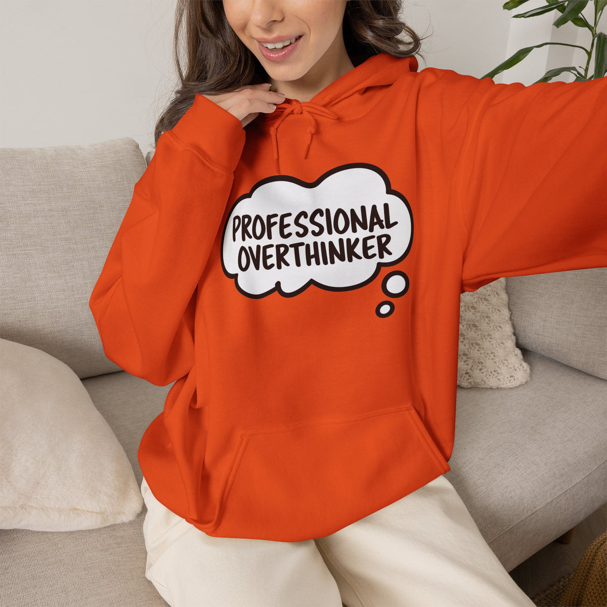 Professional Overthinker Hoodie - Funny Thought Bubble Sweatshirt for Overthinkers