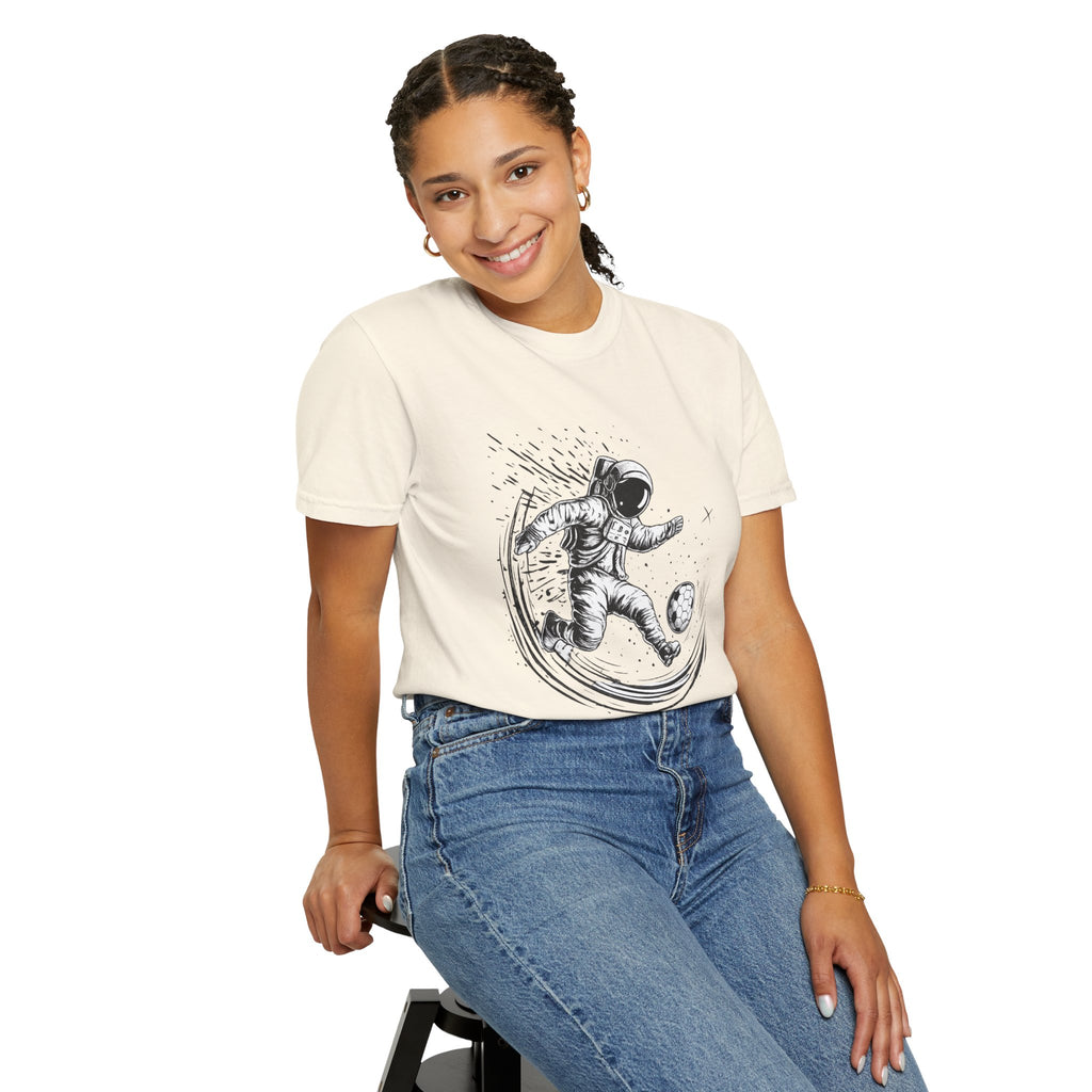 Astronaut Soccer T-Shirt — Space Football Graphic Tee