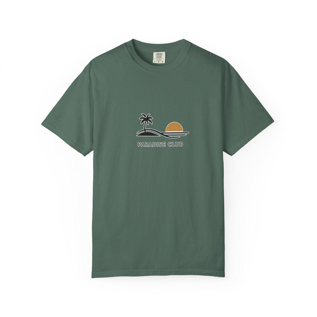 Paradise Club Tee — Minimal Sunset Palm Graphic T-Shirt