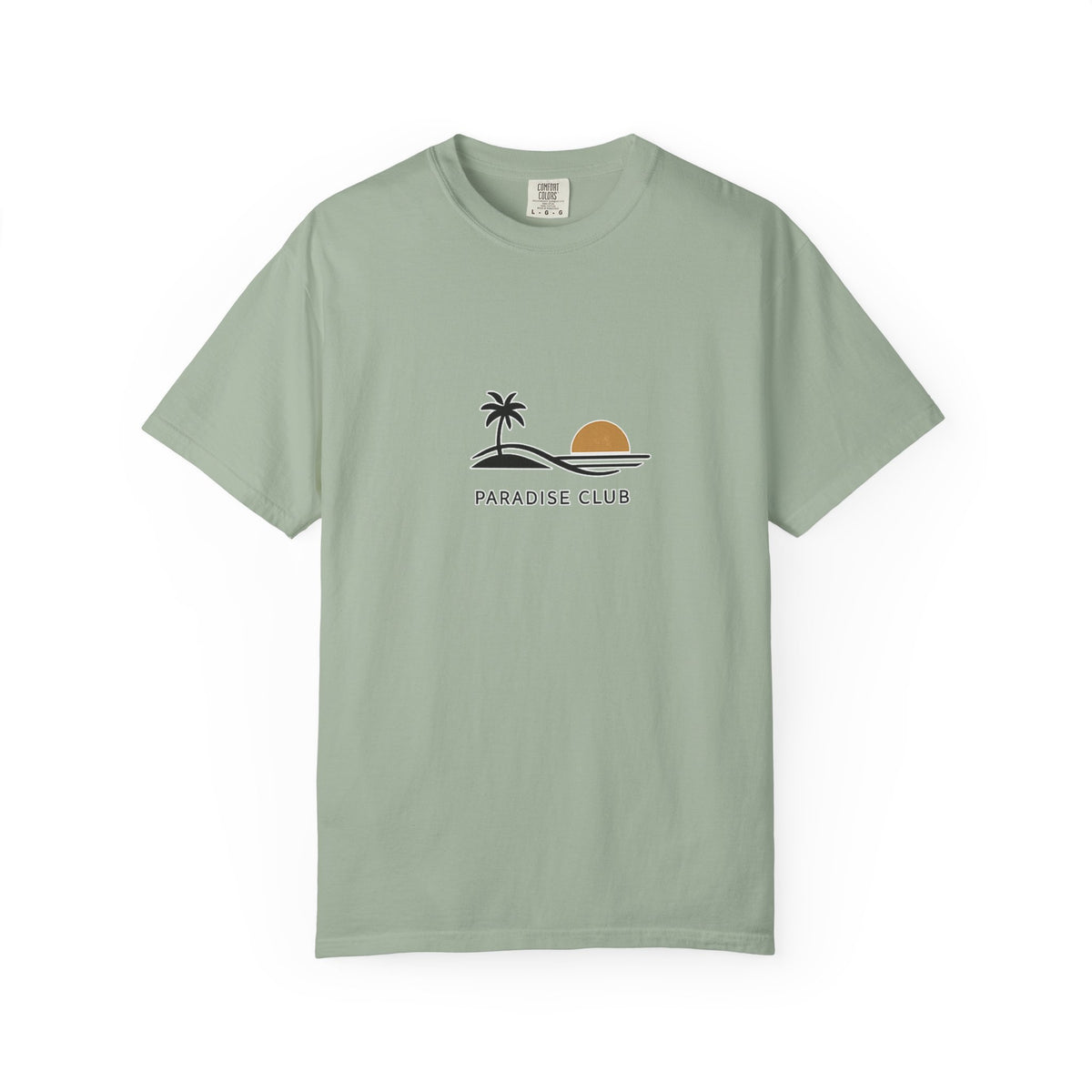 Paradise Club Tee — Minimal Sunset Palm Graphic T-Shirt