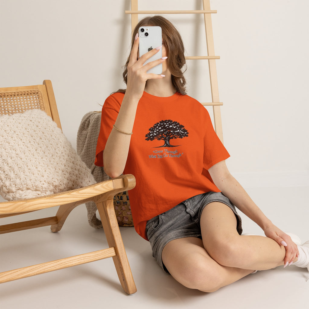 Tree of Growth T-Shirt — "Grow Through What You Go Through" Inspirational Tee