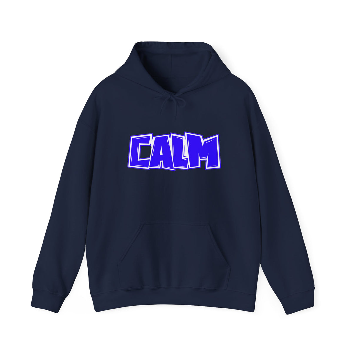 Calm Graphic Hoodie — Bold Blue Streetwear Pullover