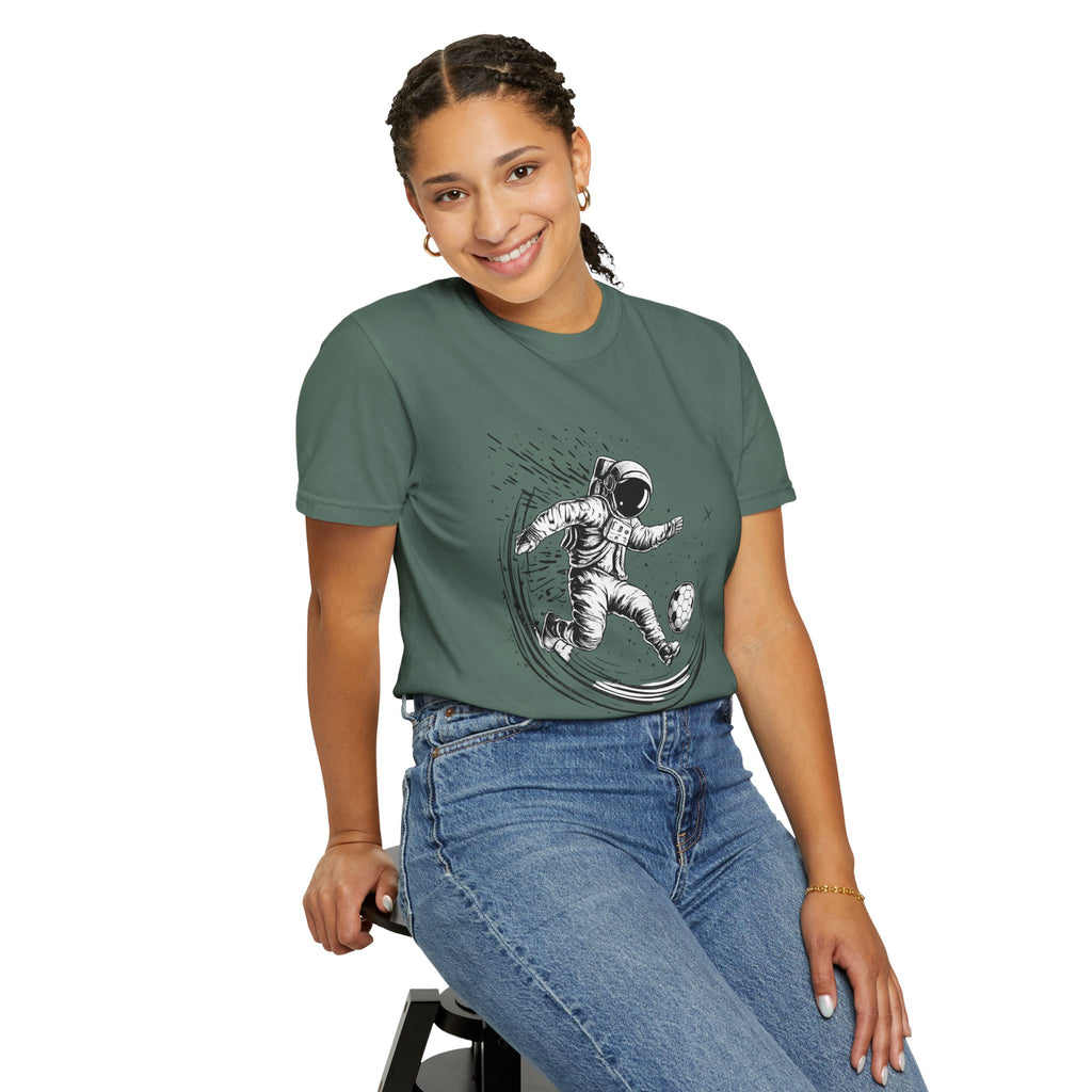 Astronaut Soccer T-Shirt — Space Football Graphic Tee