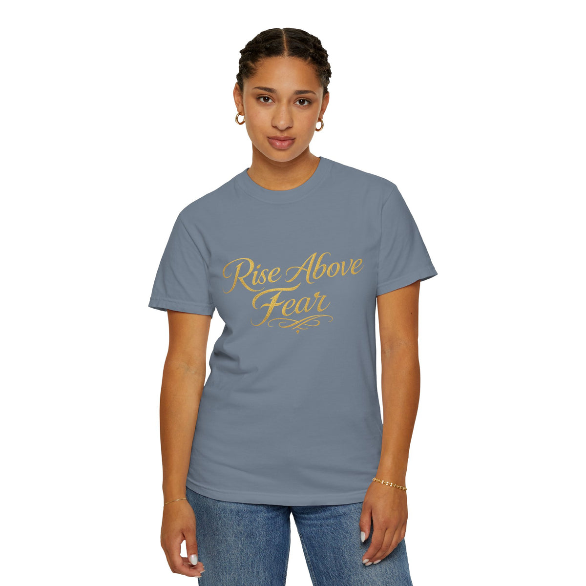 Rise Above Fear T-Shirt — Inspirational Script Graphic Tee
