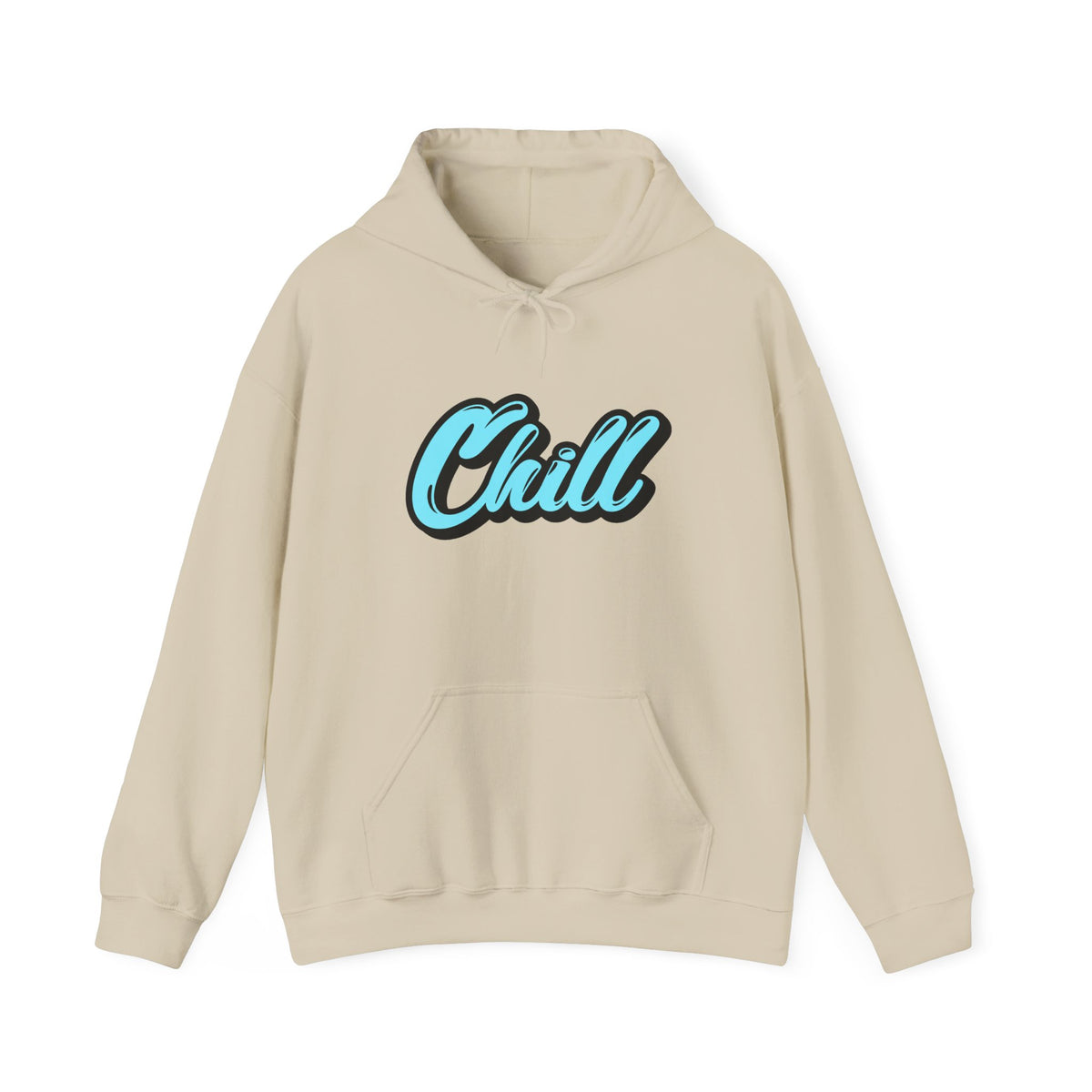 Chill Script Hoodie — Retro Blue Chill Graphic Pullover