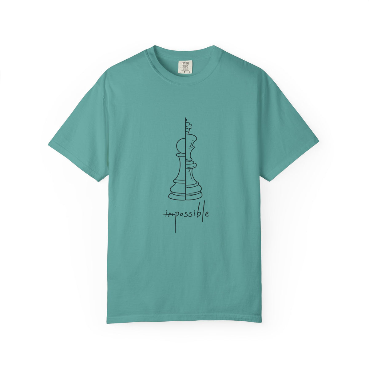 Chess Pawn to King T-Shirt — "Impassible" Minimalist Line Art Tee