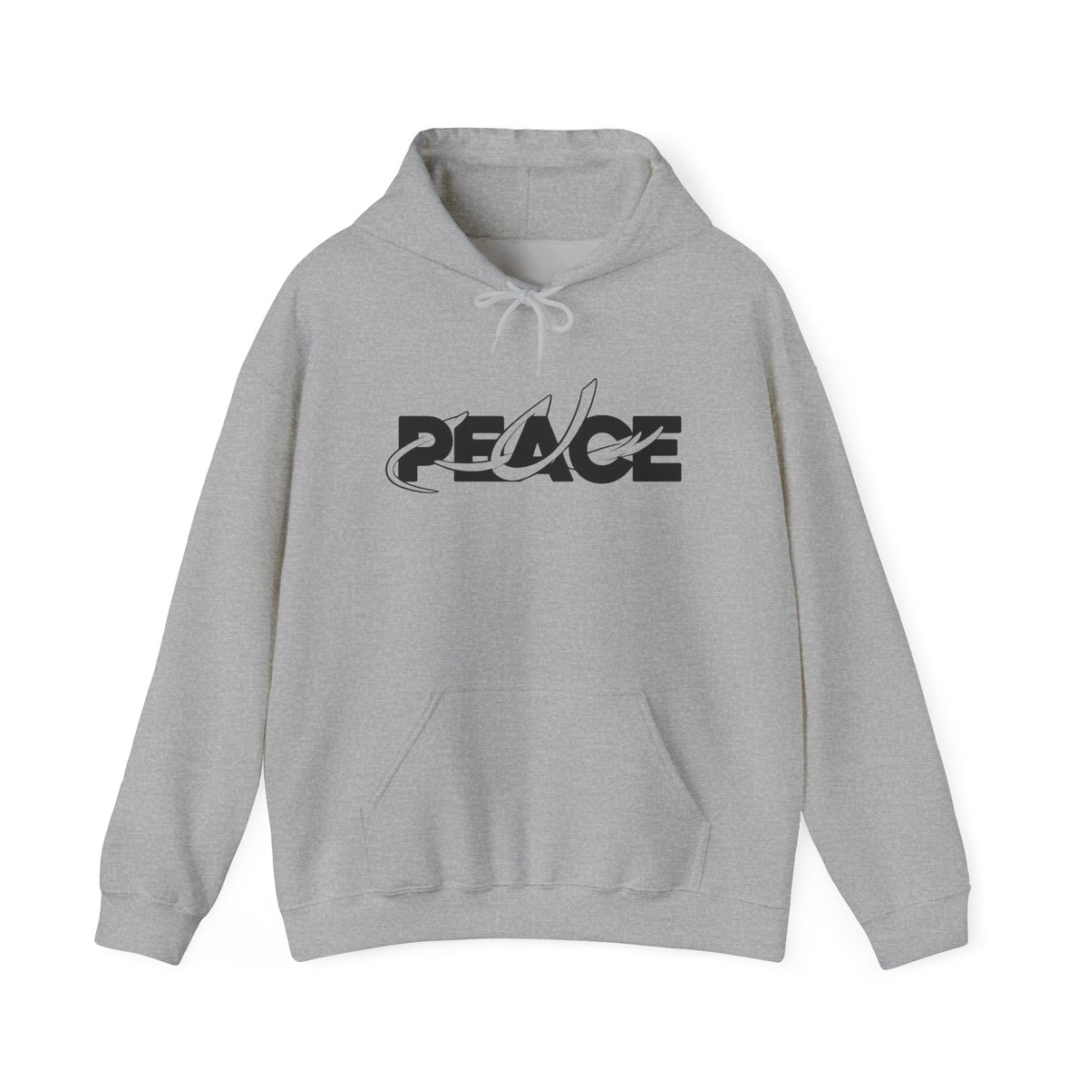 Peace Logo Hoodie — Minimal Black & White Peace Graphic Pullover