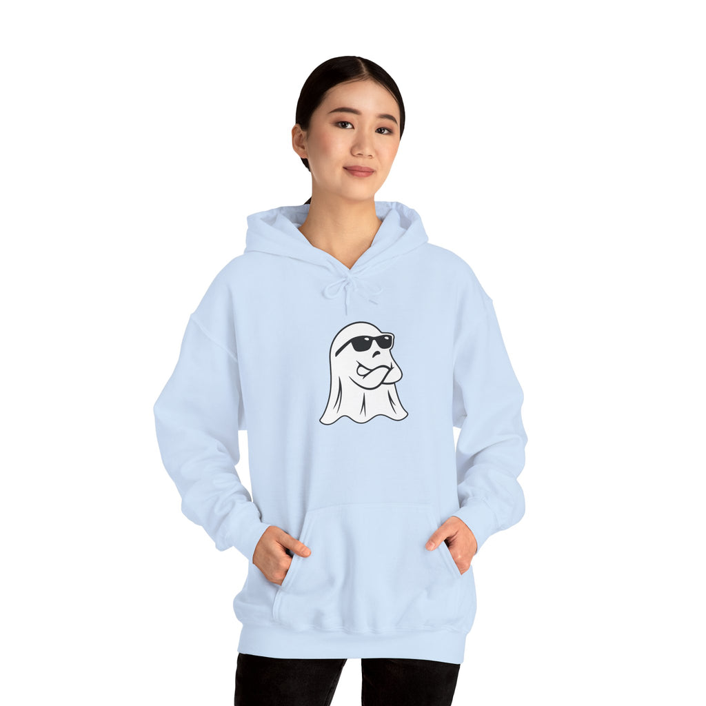 Cool Sunglasses Ghost Hoodie — Cute Minimalist Halloween Pullover