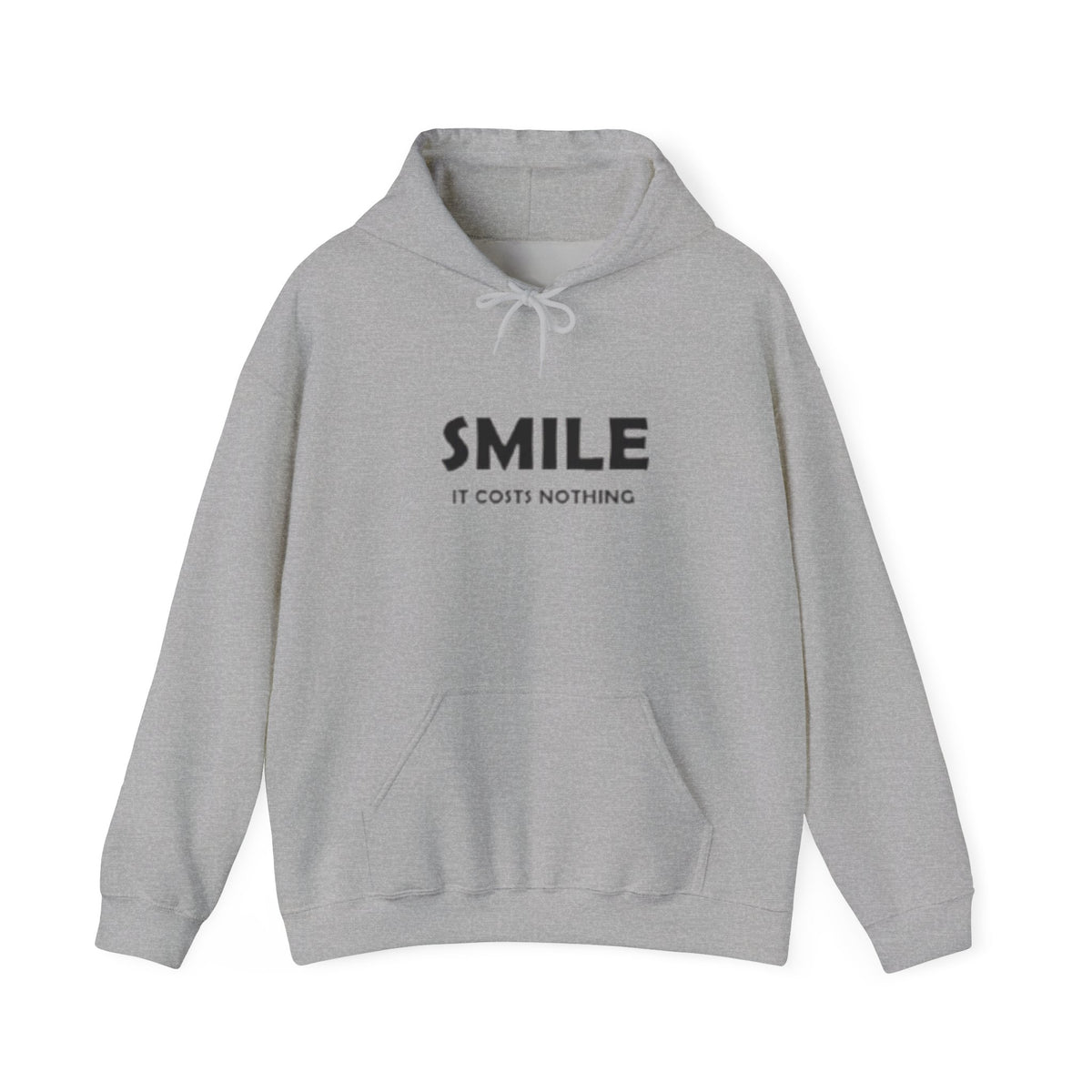 Smile It Costs Nothing Hoodie — Minimalist Positive Message Hooded Sweatshirt