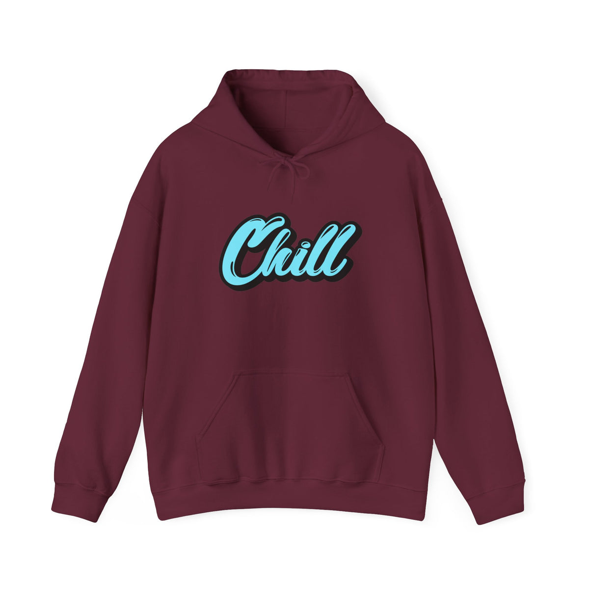 Chill Script Hoodie — Retro Blue Chill Graphic Pullover