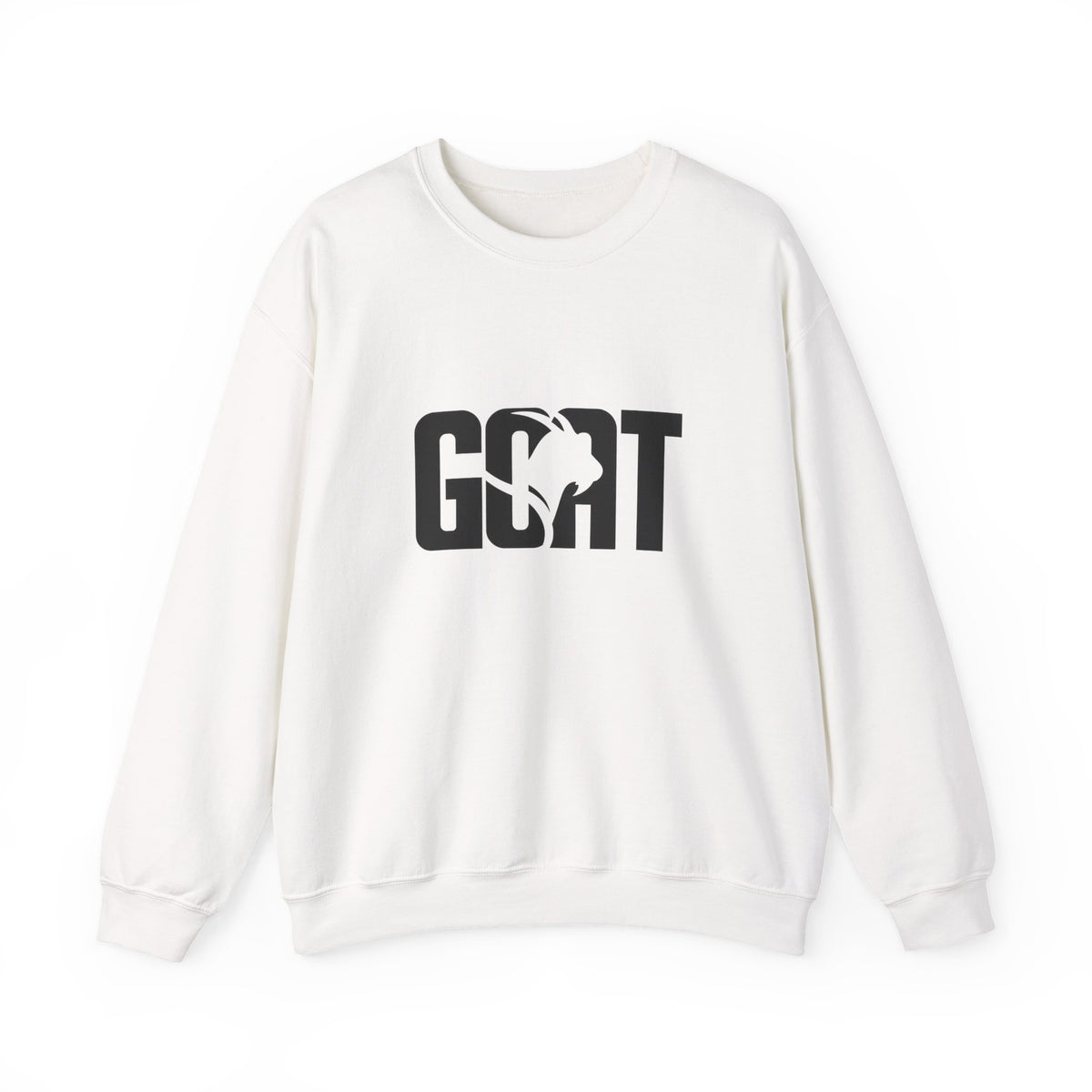 GOAT Graphic Sweatshirt — Athletic "GOAT" Logo Crewneck for Sports Fans