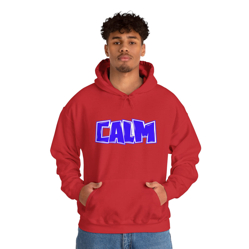 Calm Graphic Hoodie — Bold Blue Streetwear Pullover