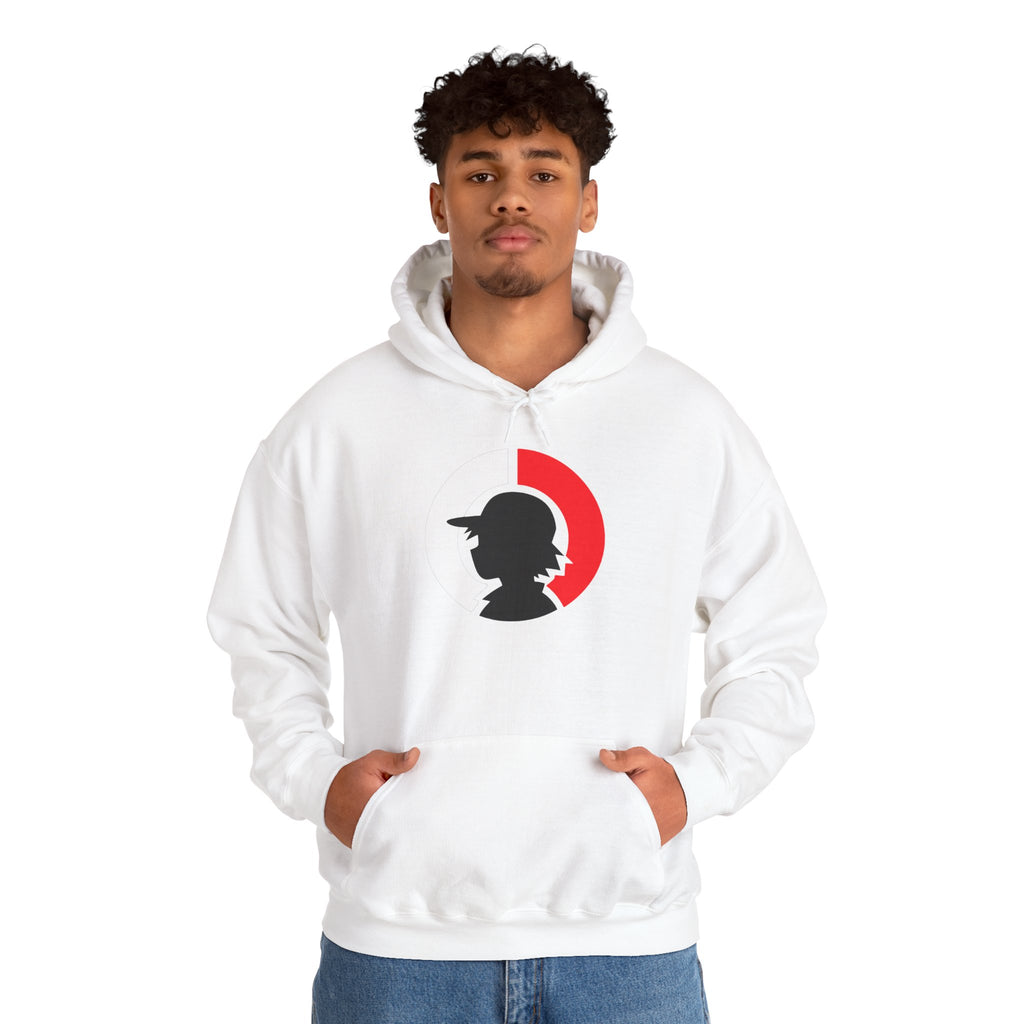 Detective Silhouette Hoodie – Minimal Red Moon Mystery Graphic