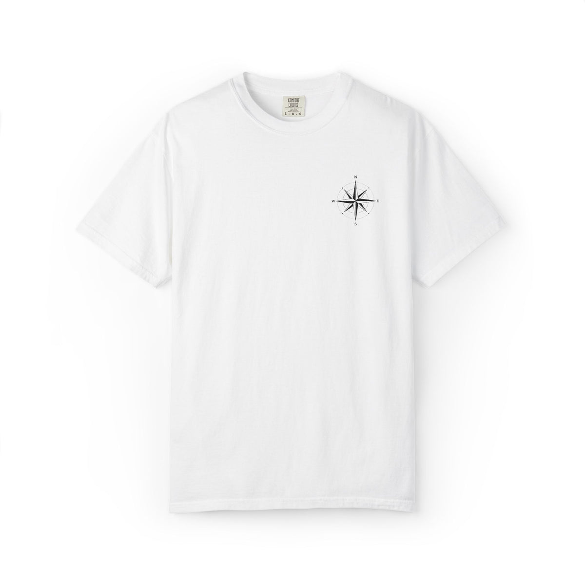Compass Rose Pocket T-Shirt — Minimal Nautical Graphic Tee