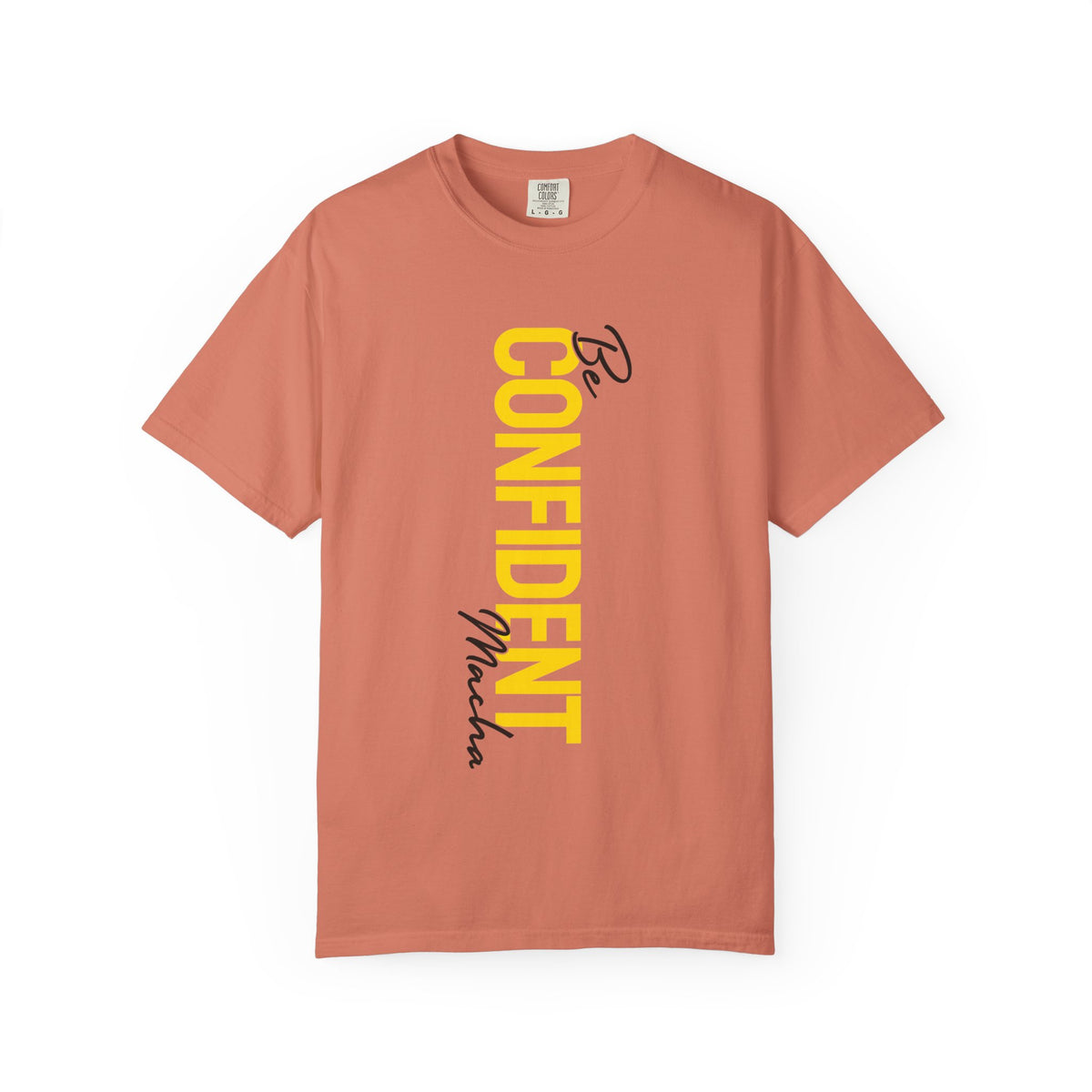 Be Confident Vertical Text T-Shirt — Motivational Graphic Tee