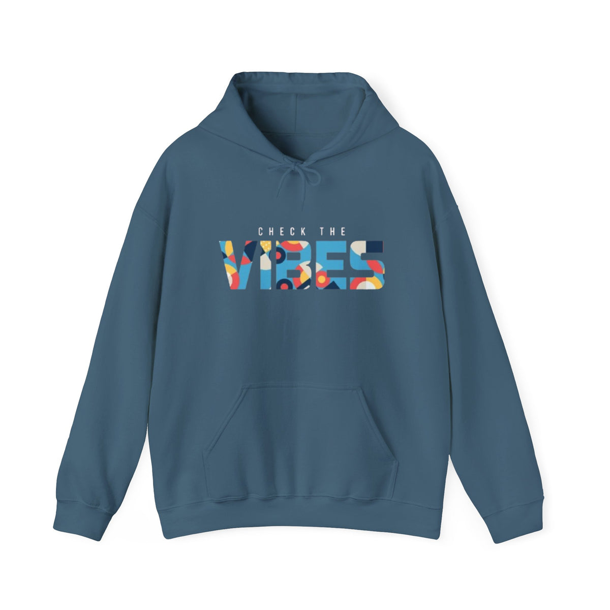 Check The Vibes Hoodie – Colorful Retro Graphic Pullover