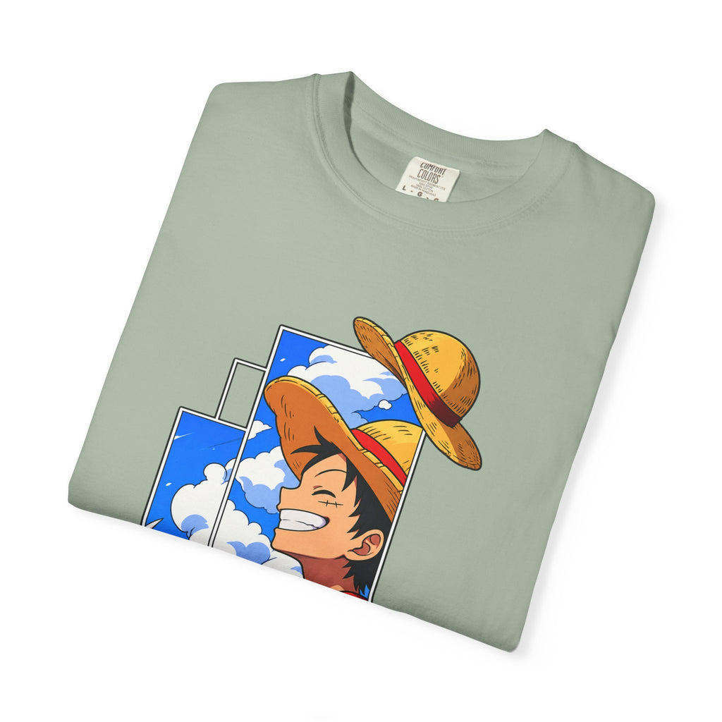 Anime Straw Hat Crew T-Shirt — Luffy Smiling Sky Graphic Tee