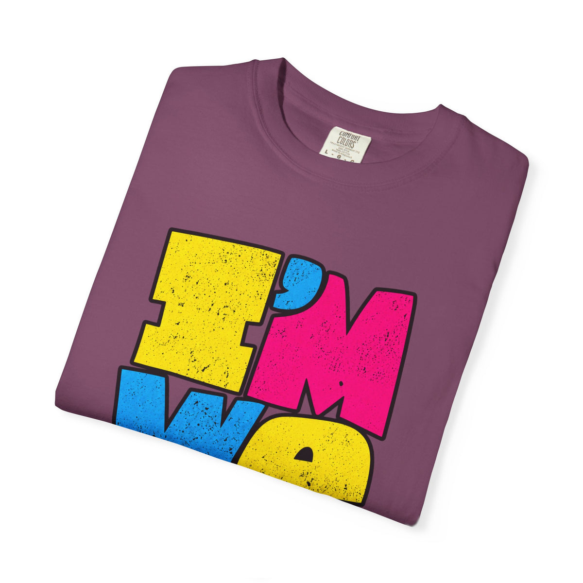 "I'M WEIRD" Colorblock Graphic T-Shirt — Retro Pop Statement Tee