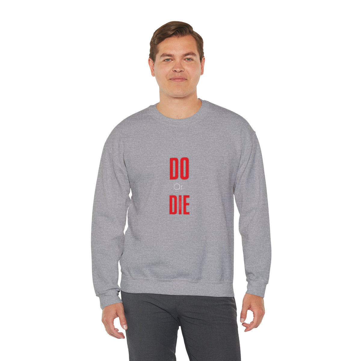 Crewneck Sweatshirt – Minimal 'DO / DIE' Red Vertical Typography