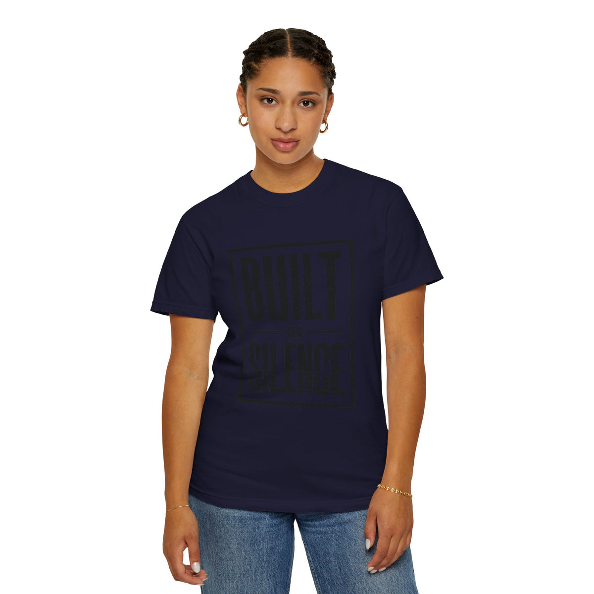 Built In Silence T-Shirt — Minimalist Bold Typography Tee