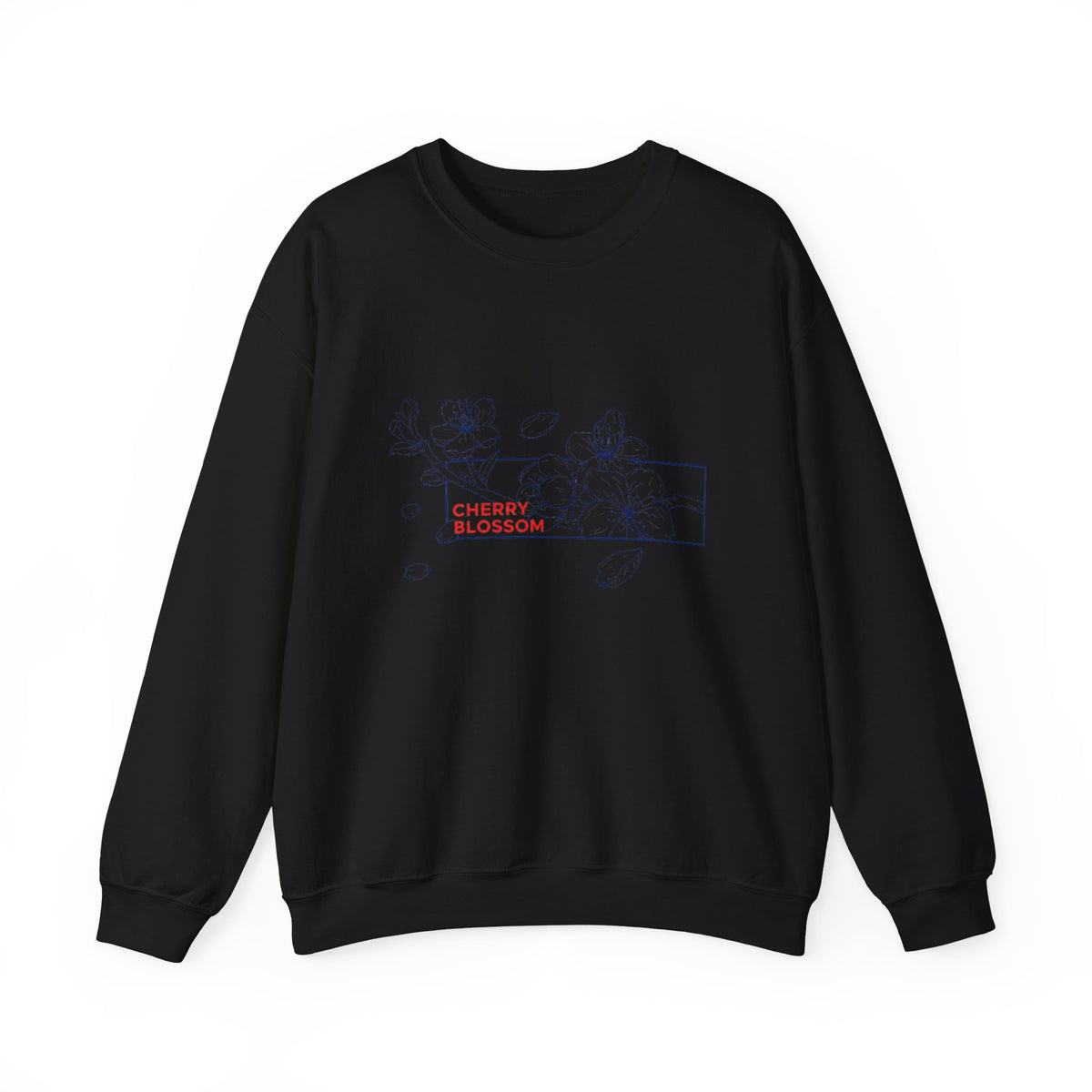 Cherry Blossom Crewneck Sweatshirt — Minimal Floral Graphic