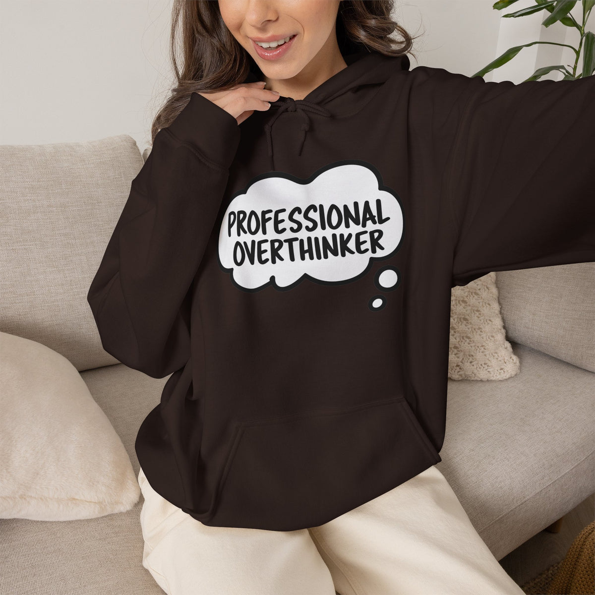 Professional Overthinker Hoodie - Funny Thought Bubble Sweatshirt for Overthinkers