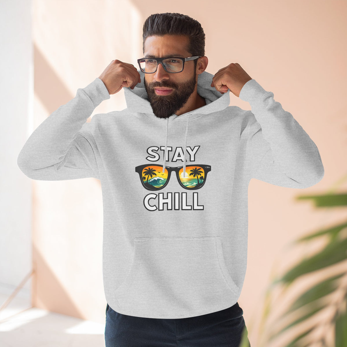 Stay Chill Sunglasses Hoodie — Casual Beach Vibe Pullover
