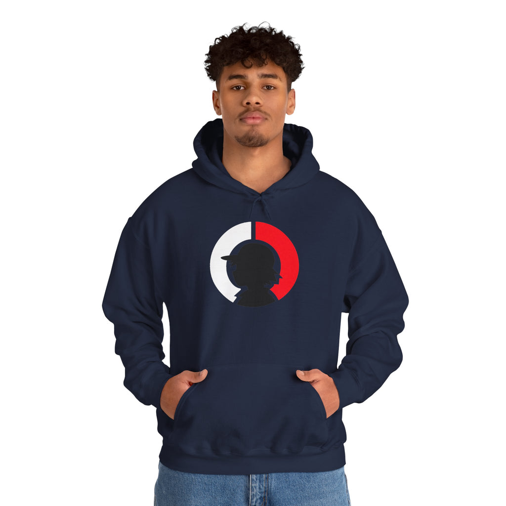 Detective Silhouette Hoodie – Minimal Red Moon Mystery Graphic