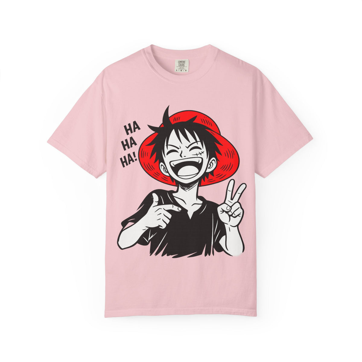 Anime Luffy Laughing Graphic T-shirt - Monkey D. Luffy Peace Sign Tee