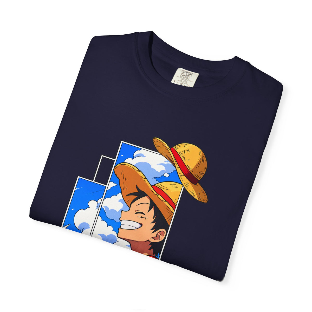 Anime Straw Hat Crew T-Shirt — Luffy Smiling Sky Graphic Tee