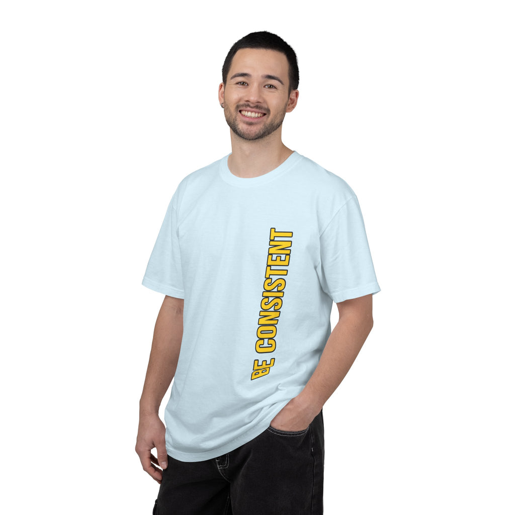 Be Consistent Vertical Graphic T-Shirt — Motivational Fitness Tee
