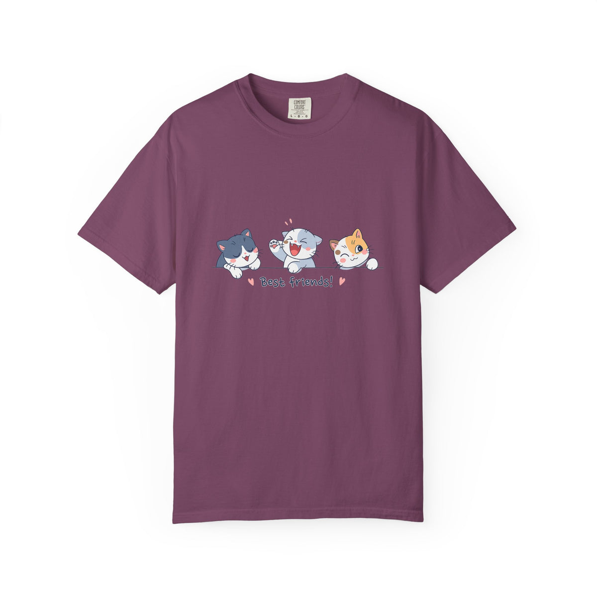 Cute ‘Best Friends!’ Cat T-Shirt — Cartoon Kitten Trio Graphic Tee