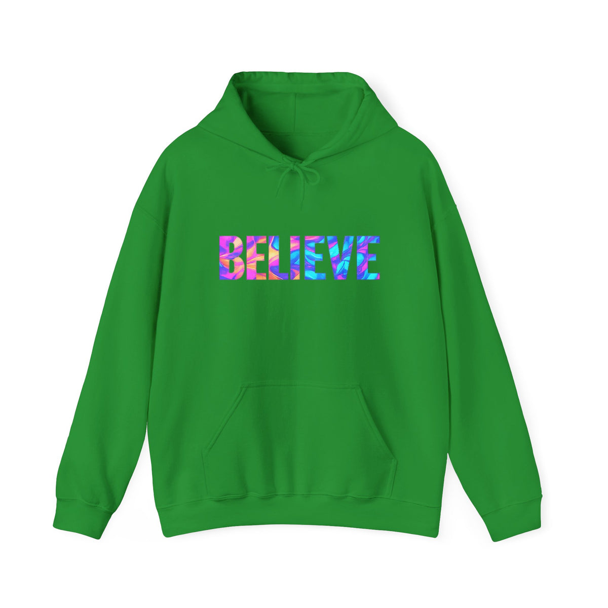 Believe in Yourself Hoodie — Colorful Watercolor Text Inspirational Sweatshirt