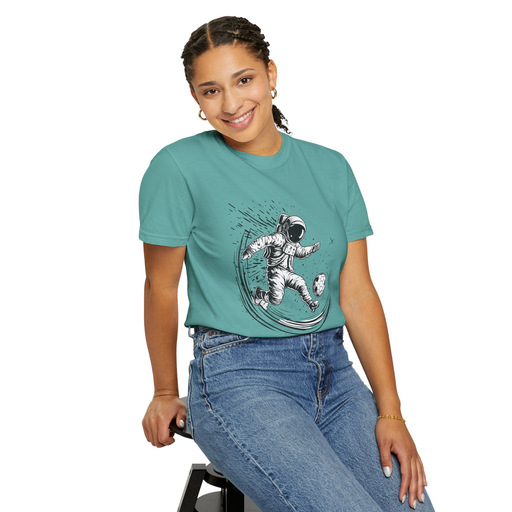 Astronaut Soccer T-Shirt — Space Football Graphic Tee