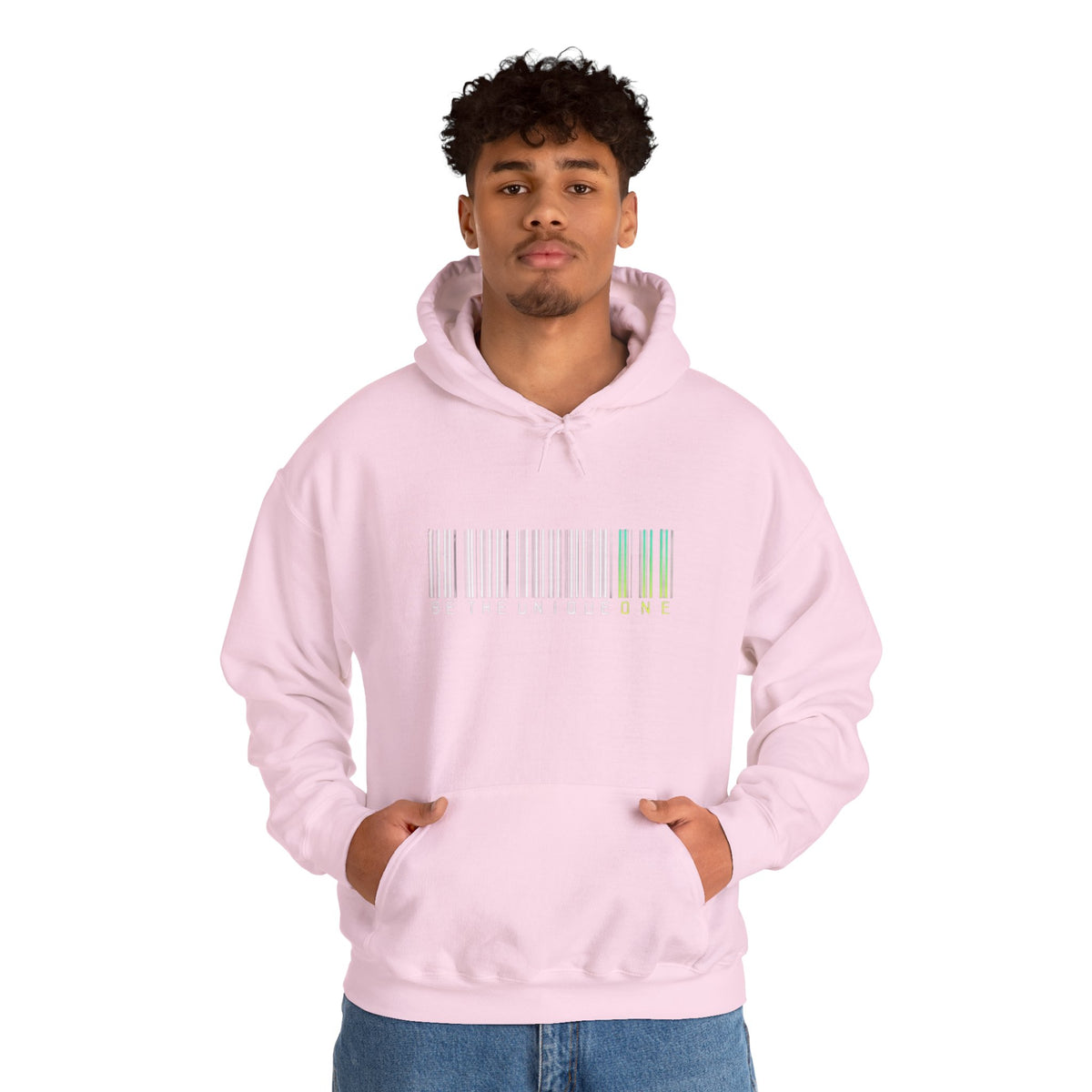 Unique One Barcode Hoodie — "Be the Unique One" Graphic Pullover