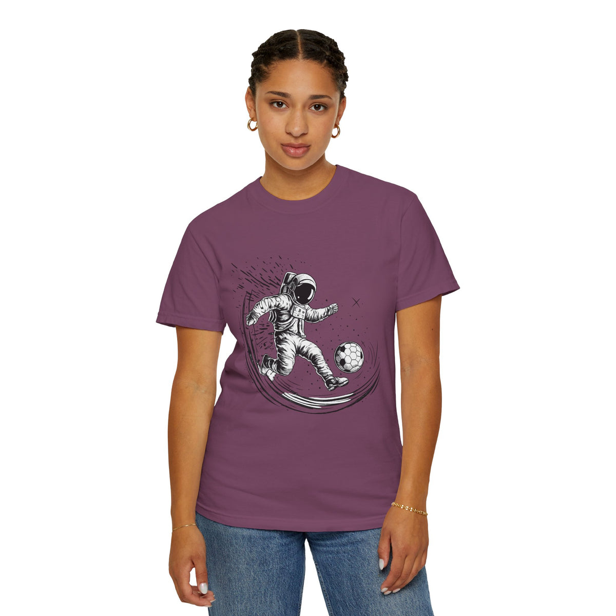 Astronaut Soccer T-Shirt — Space Football Graphic Tee
