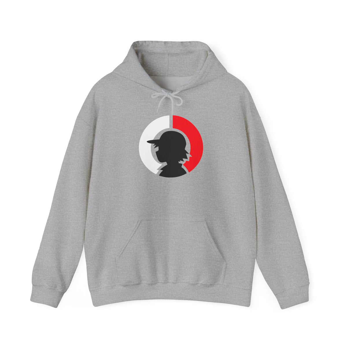 Detective Silhouette Hoodie – Minimal Red Moon Mystery Graphic