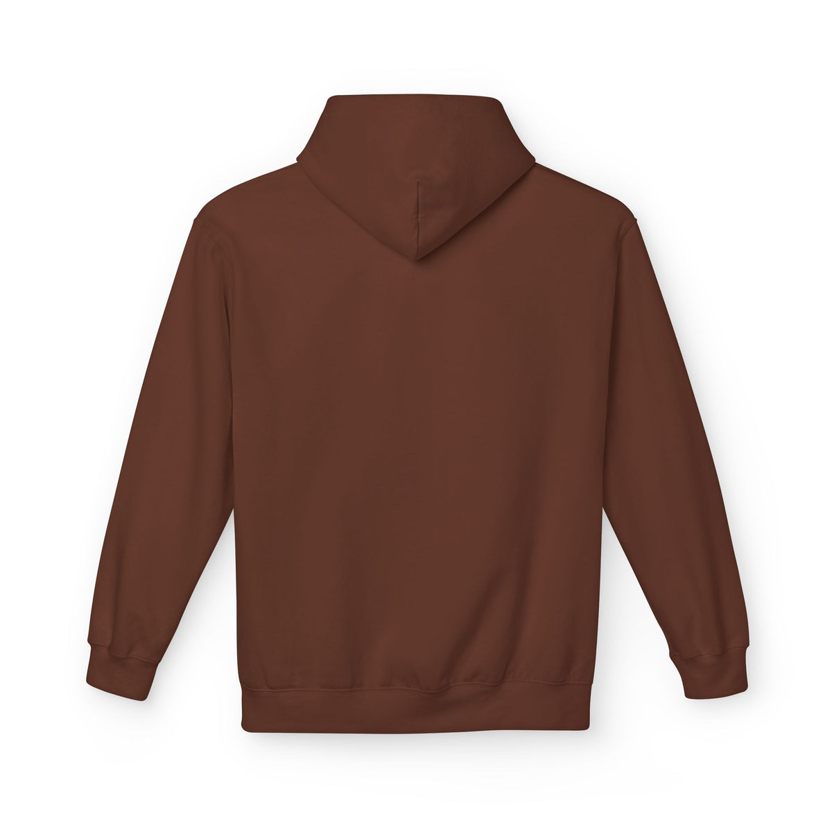 Never Typography Hoodie — Brown Casual Graphic Pullover