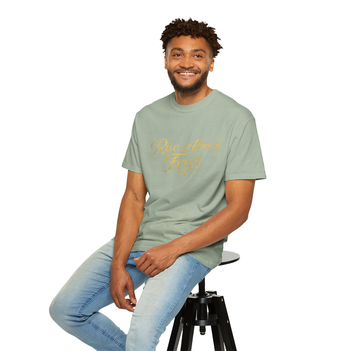 Rise Above Fear T-Shirt — Inspirational Script Graphic Tee
