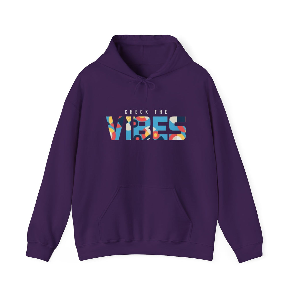 Check The Vibes Hoodie – Colorful Retro Graphic Pullover