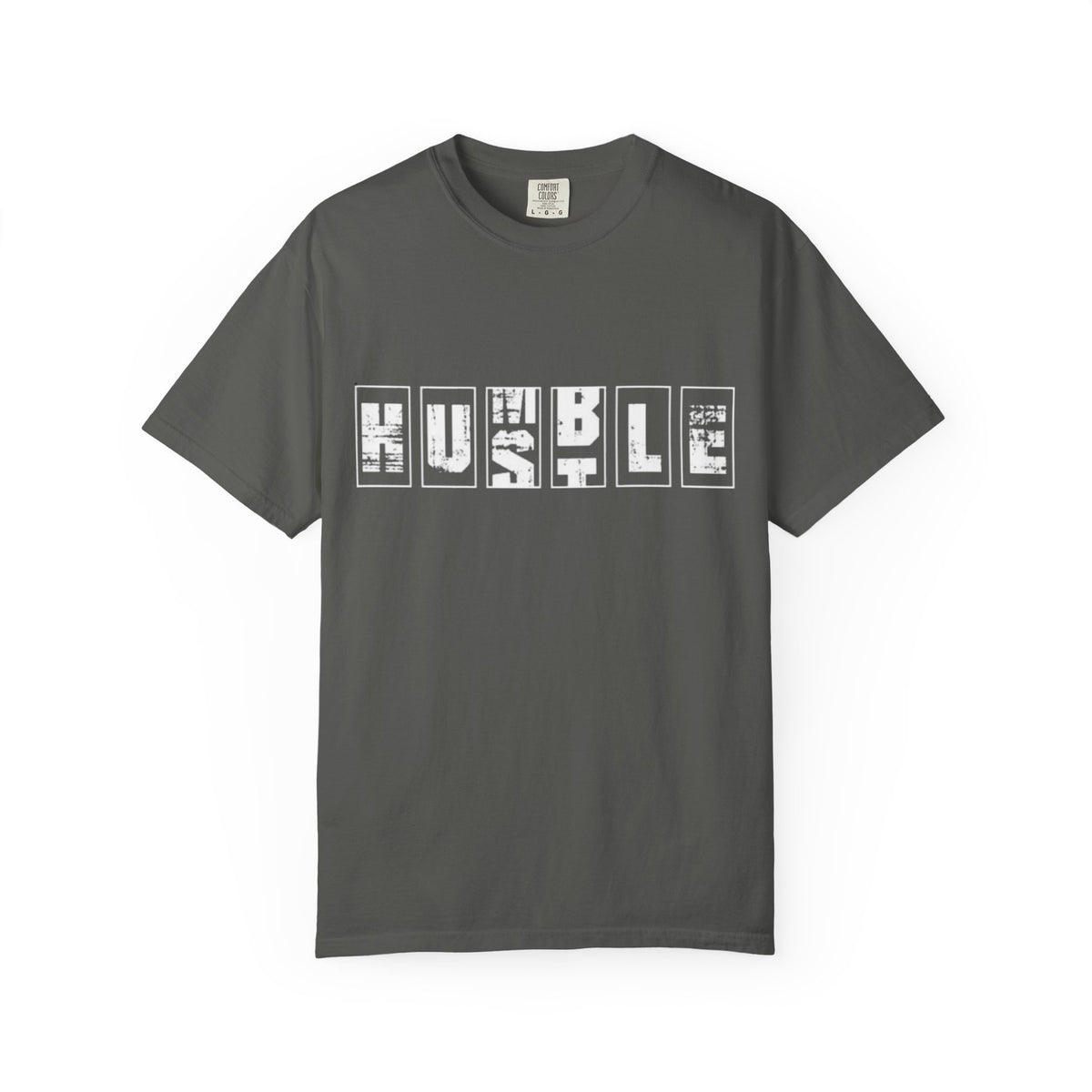 Hustle Block Letter T-Shirt — Vintage Graphic Tee with 'HUSTLE' Design
