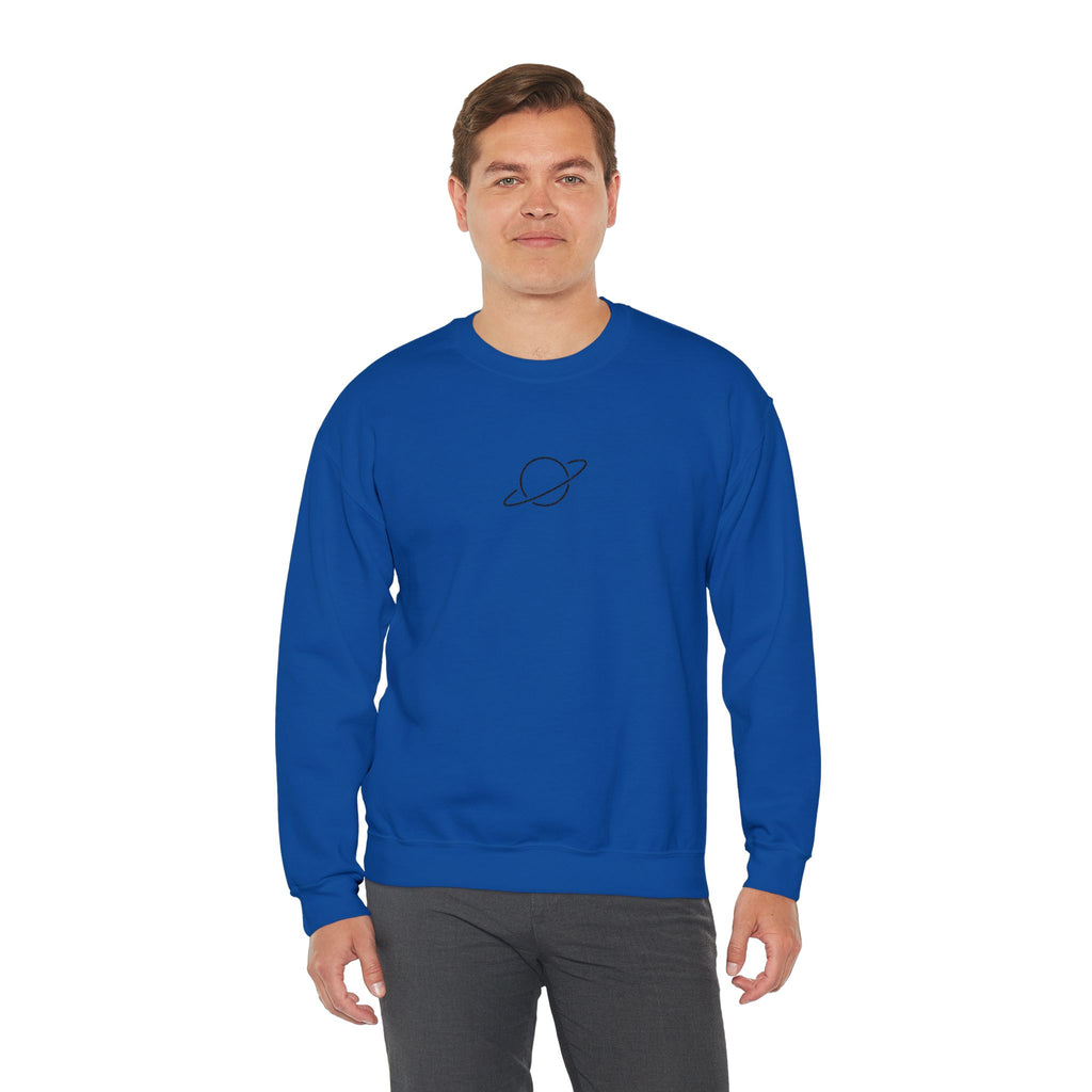 Minimal Planet Crewneck Sweatshirt Embroidered