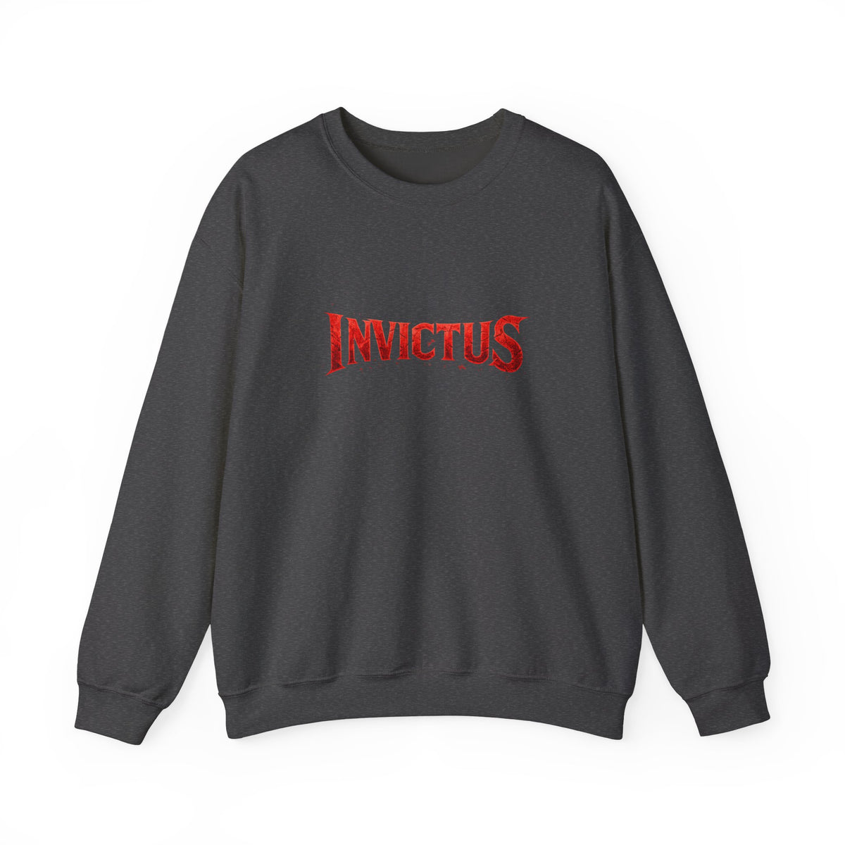 Invictus Crewneck Sweatshirt — Bold Red Script Pullover
