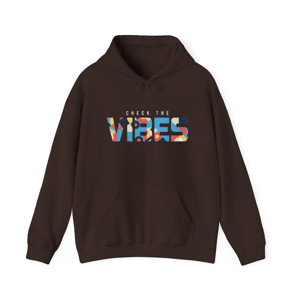 Check The Vibes Hoodie – Colorful Retro Graphic Pullover