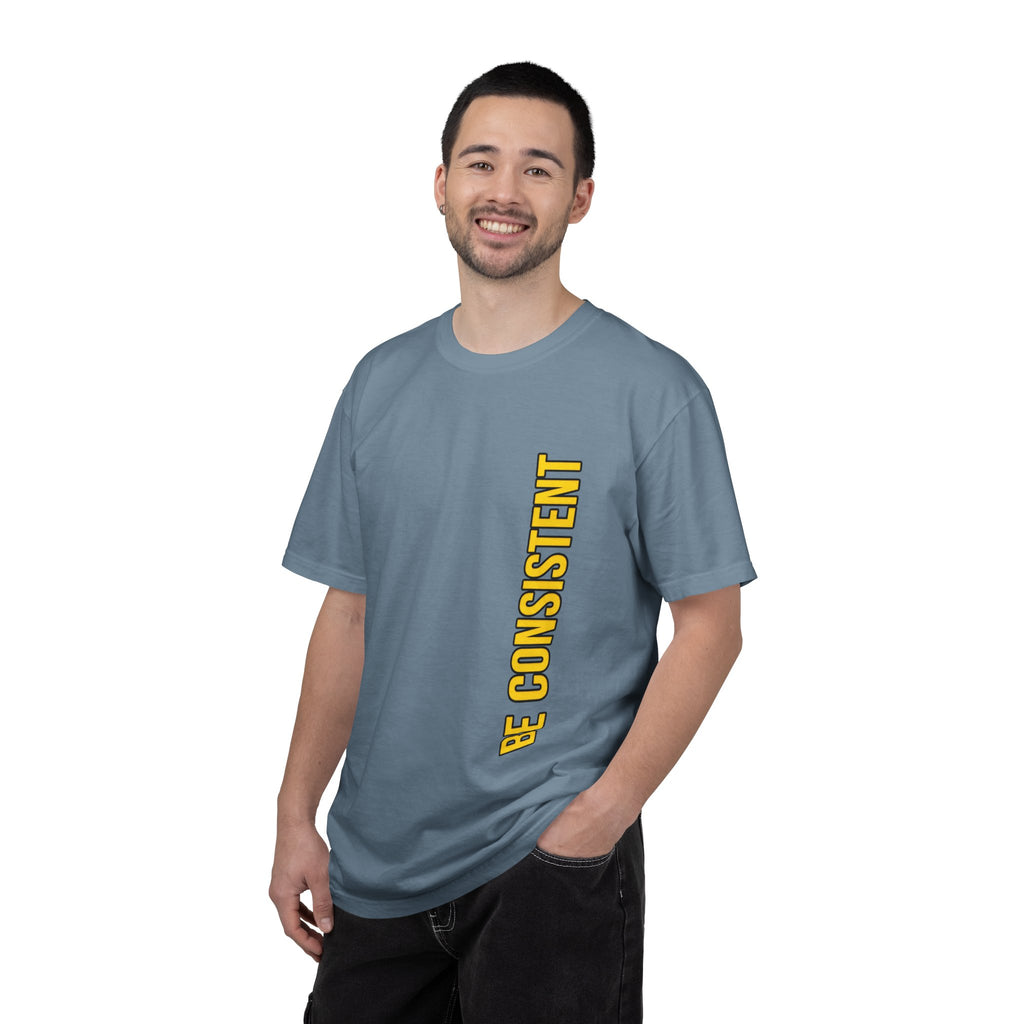 Be Consistent Vertical Graphic T-Shirt — Motivational Fitness Tee
