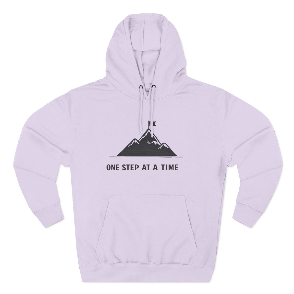 Hoodie - 'One Step at a Time' Mountain Graphic Fleece Hoodie