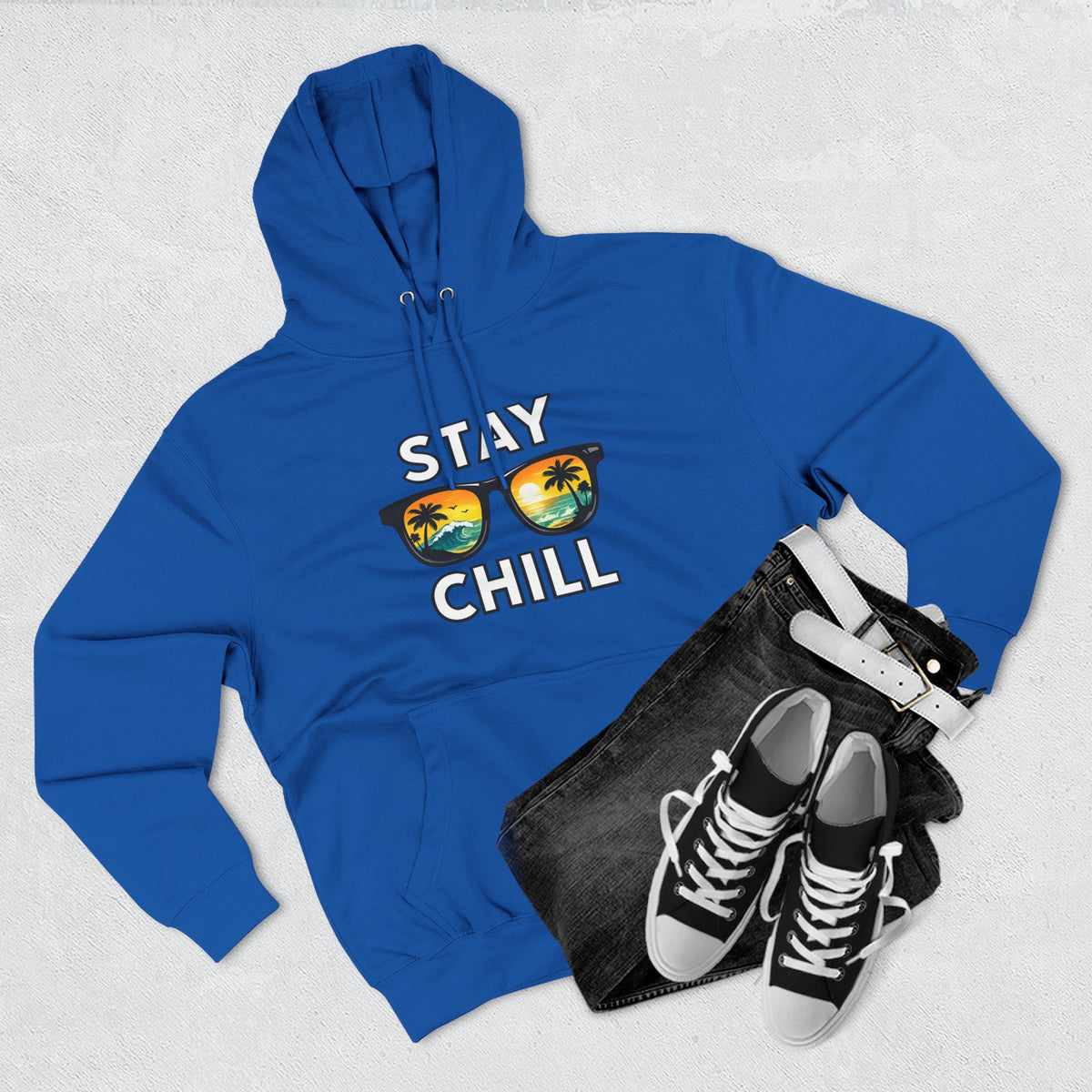 Stay Chill Sunglasses Hoodie — Casual Beach Vibe Pullover